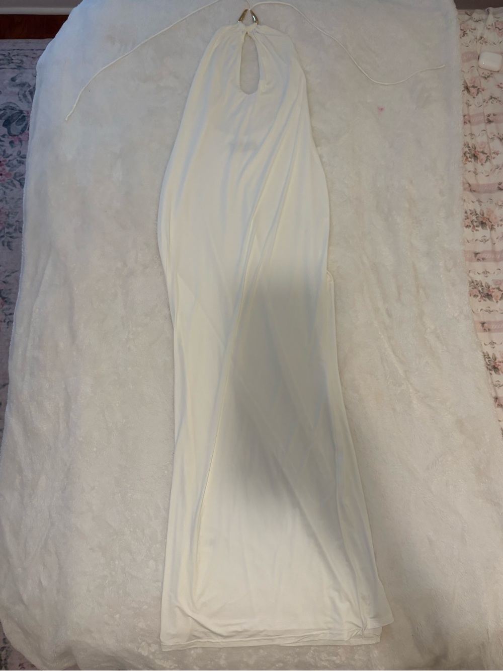 Elegant White Halter Maxi Dress